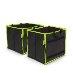 Geanta Organizator Auto MNC Duo, Fixare cu Scai, Portabile cu Maner, Pliabile, Negru cu Verde - MNC foto