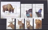 FAUNA PROTEJATA DIN ROMANIA,SERIE COMPLETA + BLOC,2019,Lp.2237, MNH ** ROMANIA., Nestampilat