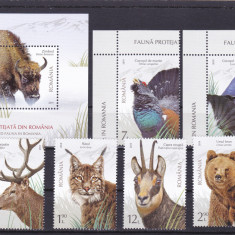 FAUNA PROTEJATA DIN ROMANIA,SERIE COMPLETA + BLOC,2019,Lp.2237, MNH ** ROMANIA.