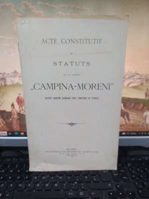 Acte constitutif et Statuts de Campina-Moreni industrie du petrole Buc. 1904 081 foto