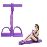 Banda Elastica Fitness, Extensor Rezistenta 4 Tuburi TPE 46cm, Umeri/Brate, Violet