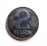 Moneda aluminiu Germania Democrata 2 mark 1974 tiraj mic km # 48, Europa