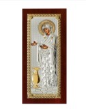 Icoana Argintata Maica Domnului Gerontissa Sporul Casei 23x48cm, Icoana Facatoare de Minuni, Obiect Bisericesc