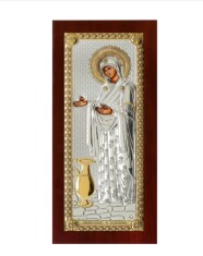 Icoana argintata - Maica Domnului Gerontissa - Sporul casei 23x48 cm