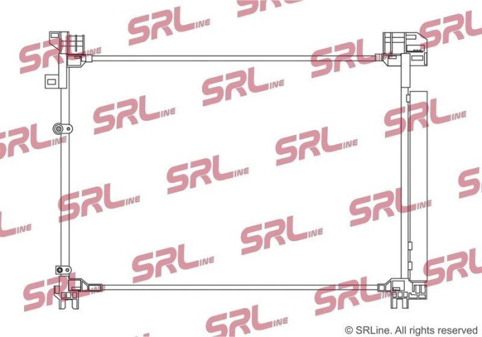 Condensator climatizare AC Lexus Rx 22, motor: 2.0 T, Condensator cu uscator integrat, 705x472x12, SRLine, miez si rezervor din aluminiu brazat,