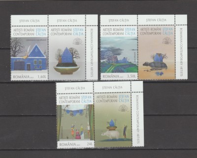 ROMANIA 2023 ARTISTI ROMANI - ȘTEFAN C&amp;Acirc;LȚIA serie 3 val cu vinieta LP.2439 MNH** foto