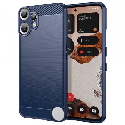 Husa pentru Nothing CMF Phone 2 Pro, Techsuit, Carbon, Albastra foto