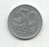 (No1) moneda-UNGARIA 50 FILLER 1969