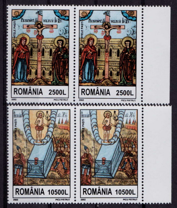 RO 2002 ,LP 1583 ,&quot;Sfintele Pasti&quot;, serie pereche H , MNH