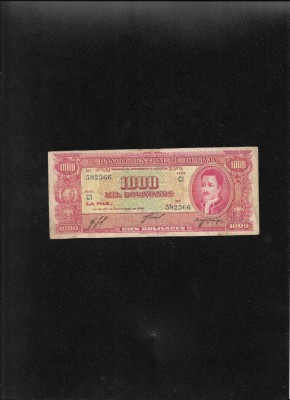 Rar! Bolivia 1000 bolivianos 1945 seria582566 foto