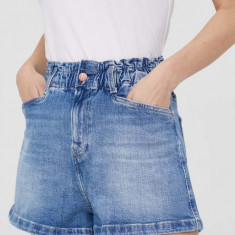 Pepe Jeans pantaloni scurti jeans Reese Short femei, neted, high waist