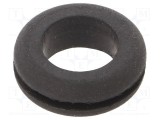 Manșon cablu Keystone, 11,1 mm montaj, 3,18 mm diametru, gumă neagră