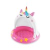 Piscina gonflabila copii Unicorn 102cm, fund moale, umbra, roz, 1-3 ani