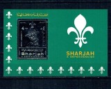 Sharjah 1971 - Cercetași, Jamboree, silver foil, colita nedantelata neuzata