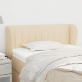 vidaXL Tăblie de pat cu aripioare crem 83x23x78/88 cm material textil