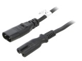 Cablu Alimentare IEC C7 Mama la C8 Tata 2m Negru