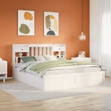 Cumpara ieftin Cadru de pat fără saltea, alb, 200x200 cm, lemn masiv pin