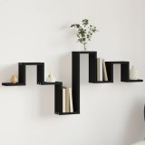 vidaXL Raft de perete, negru, 104,5x10x43 cm, lemn prelucrat