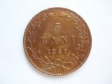 ROMANIA - 5 BANI 1867 WATT, CAROL I , L14.77