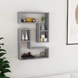 vidaXL Rafturi de perete, 2 buc., gri beton, 50x15x50 cm, PAL