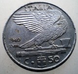 2.315 ITALIA WWII VITTORIO EMANUELE III 50 CENTESIMI 1940 R MAGNETICA, Europa