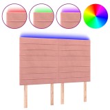 Cumpara ieftin Tablie de pat cu LED, roz, 144x5x118/128 cm, catifea