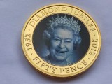 510. Moneda Tristan da Cunha 50 pence 2012 (Diamond Jubilee, Queen Elizabeth II)