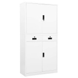 Cumpara ieftin Dulap de birou, alb, 90x40x180 cm, otel
