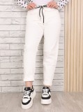 Blugi Dama Mom Fit Albi Darana, Elastici, Bumbac 98%, Elastan 2%, Marime XS/S/M/L/XL/XXL