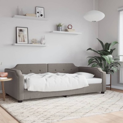 vidaXL Pat de zi, gri taupe, 90x200 cm, material textil 354208 foto