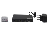 Comutator video profesional Speaka SP-HDS-QMV100 cu 4 porturi HDMI, cu alimentare de la rețea și telecomandă