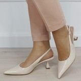 Pantofi bej de lac cu toc mic 5552 01