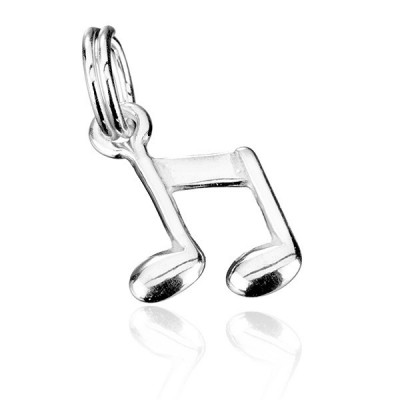 Pandantiv din argint - model notă muzicală lucioasă foto