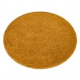 Covor SOFFI cerc shaggy 5cm aur, cerc 100 cm, Rotund, Polipropilena