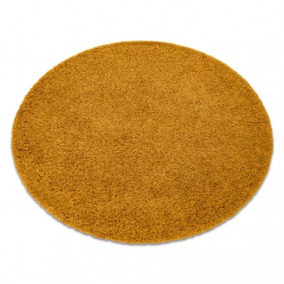 Covor SOFFI cerc shaggy 5cm aur, cerc 80 cm foto