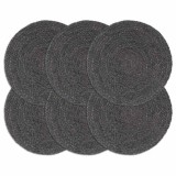 Cumpara ieftin Naproane, 6 buc., gri inchis, 38 cm, iuta, rotund