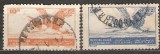 Liban &ndash; Lot 2 timbre poștă aeriană cu vulturi, 1946, ștampilate -A80