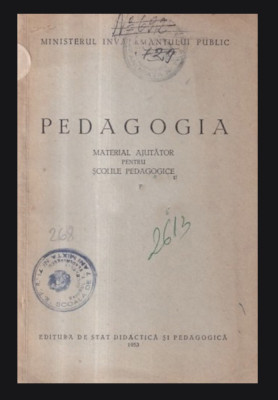 Pedagogia, Material ajutator pentru scolile pedagogice 1953 foto
