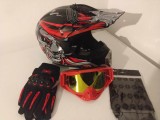 Cumpara ieftin Set casca moto-atv-trotineta-enduro+Ochelari+Manusi+Cagula ,marimi disponibile S,M si L