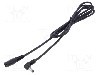 Cablu alimentare DC, DC 5,5/2,5 mufa, DC 5,5/2,5 soclu, negru, 1,5m, WEST POL - A25-C25-C100-150BK