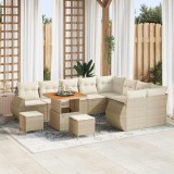 vidaXL Set de canapele pentru grădină cu pernă 12 pcs bej și crem