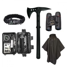 Kit Supravietuire Ultimate Survival Pack, 16 in 1, multifunctional, camping