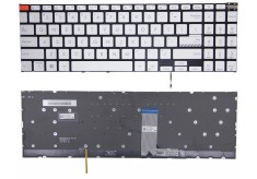 Tastatura Laptop, Asus, VivoBook Pro 16X N7601R, N7601RM, N7601Z, N7601ZM, N7601ZW, iluminata, argintie, layout US
