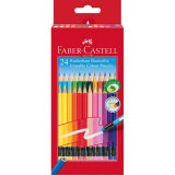 Cumpara ieftin Set 24 Creioane Colorate cu Radiera Faber Castell Eco, Hexagonale, Creion Colorat cu Radiera, Creioane Colorate cu Guma de Sters, Creion Colorat cu Gu, Faber-Castell