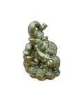 Statueta Elefant cu Pui Rășină, 9.5 cm - Decoratiune Obiect Casa