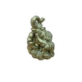 Statuieta elefant cu pui din rășină 9.5 cm