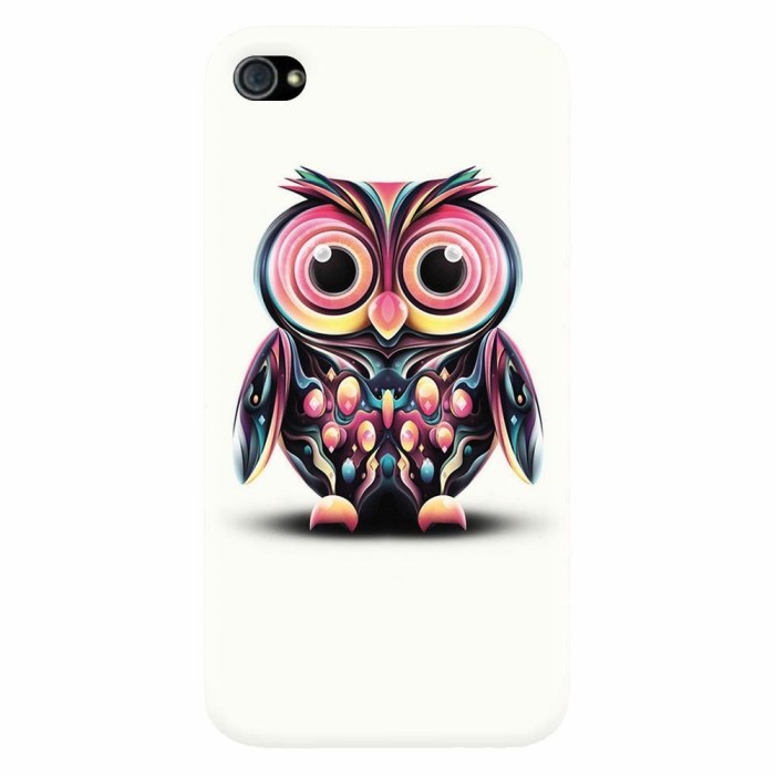 Husa silicon pentru Apple Iphone 4 / 4S, Colorful Owl Illustration