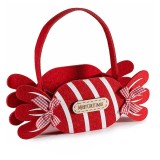 Gentuta Craciun Bomboana Decorer Textil Rosu Alb 22 x 8.5 x 12 cm