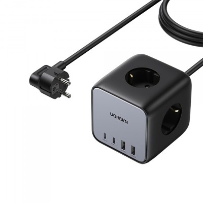 Prelungitor UGREEN CD268, 65W, 4.5A, 2 x USB-A - 2 x USB-C - 3 x Schuko, Gri foto