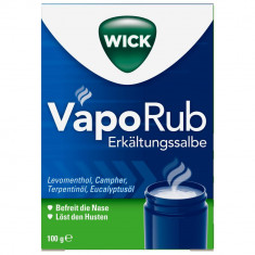 Unguent Rubefiant, Wick, VapoRub, Efect Adjuvant impotriva Simptomelor de Raceala si Tuse, 100gr foto